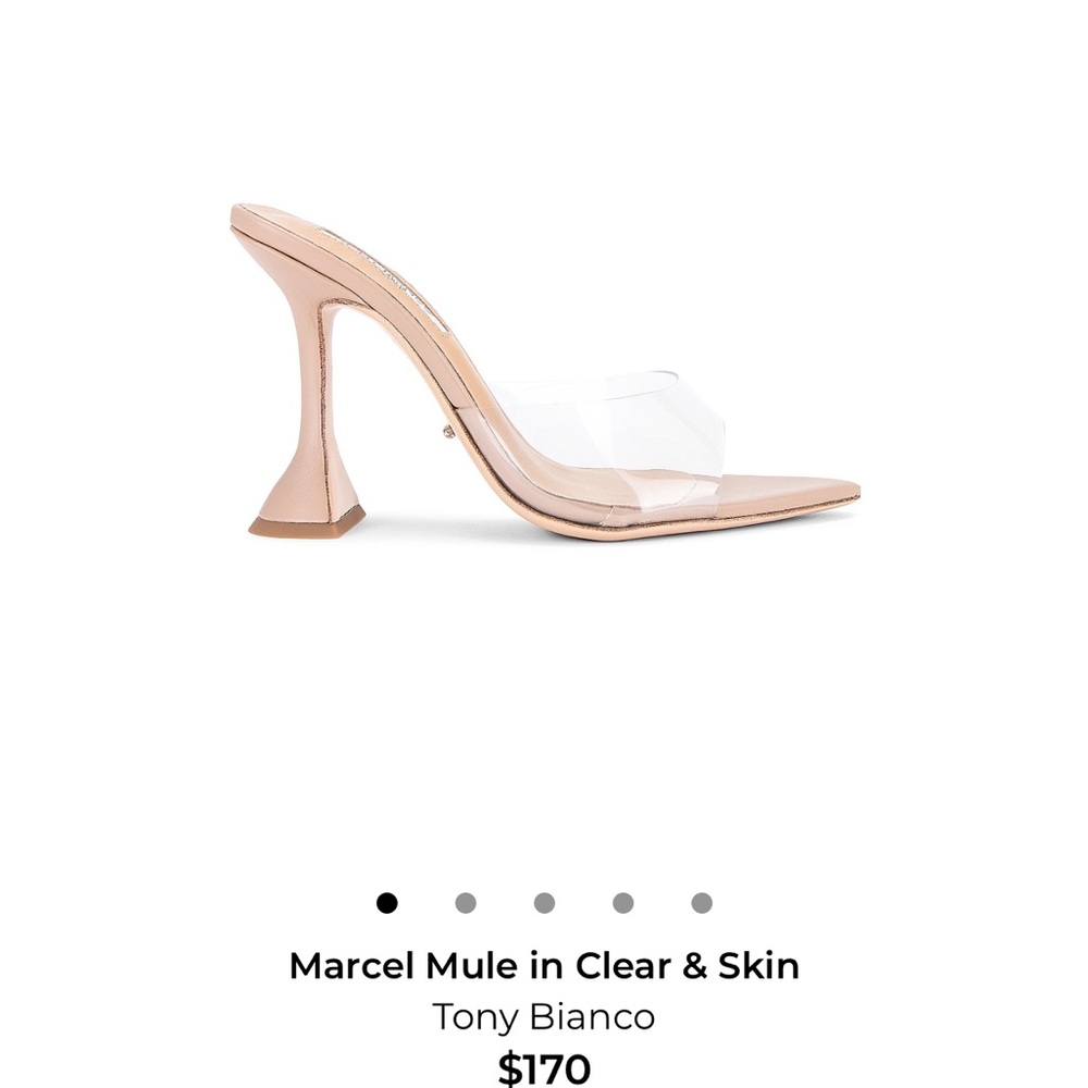 Tony Bianco Clear and Tan Marcel Mules